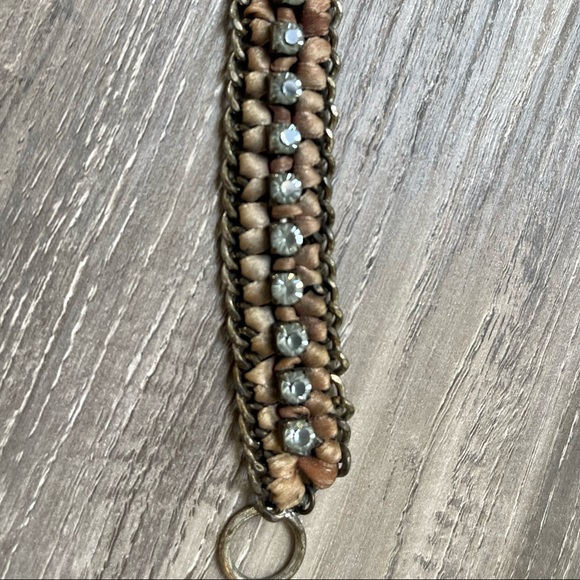 Unique Blue topaz, silk ribbon rope, and Silver Bracelet - Picture 6 of 8